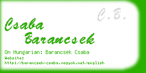 csaba barancsek business card
